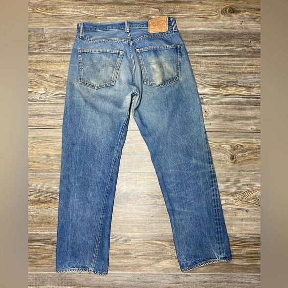 Vintage Levi's 501 Redline Selvedge Denim #6 Button Fly 70s USA Jeans 30x29 - Picture 4 of 16